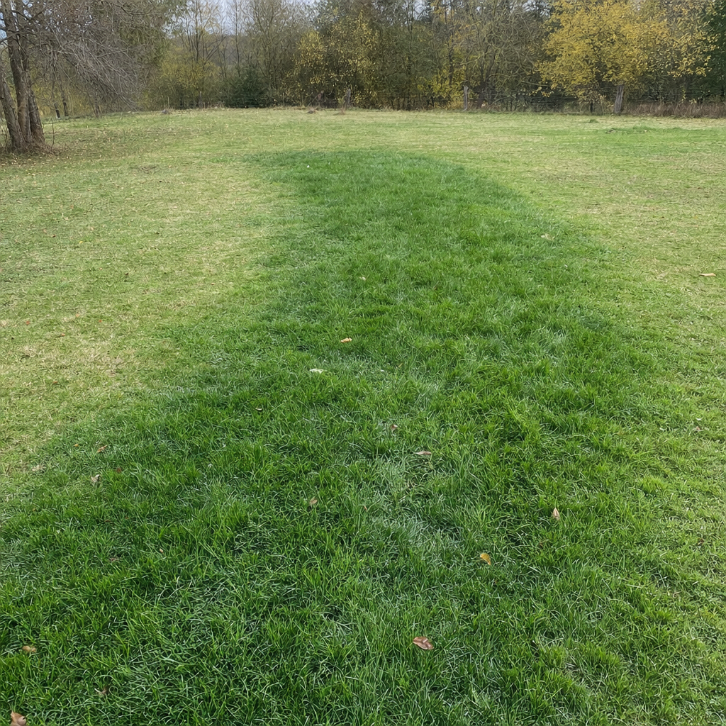 A soggy, unusually green patch of lawn over the drain field of a Spokane Valley home, a sign the septic tank needs pumping